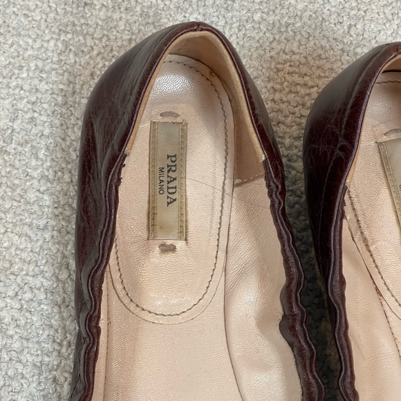 Prada burgundy flats, size 10.5 - Picture 2 of 8